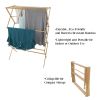 Portable Bamboo Clothes Drying Rack- Collapsible and Compact for Indoor/Outdoor Use By